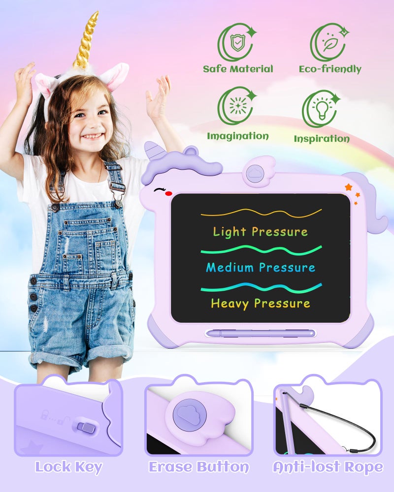 KOKODI LCD تابلت كتابة للأطفال 3 4 5 6 7 8 سنوات من العمر، لوحة خربش ملونة للكتابة، تابلت رسم تعليمي، ألعاب تعليمية، هدية عيد ميلاد للفتاة الأرجوانية - Image 5